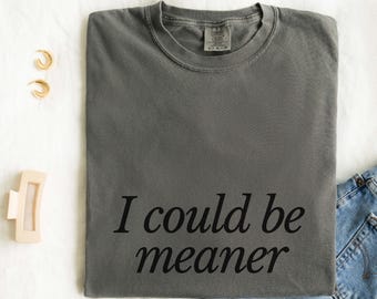 I Could Be Meaner shirt funny meme Comfort Colors tee sarcastic t-shirt sassy humorous gift for her sarcasm tshirt for women mothers day