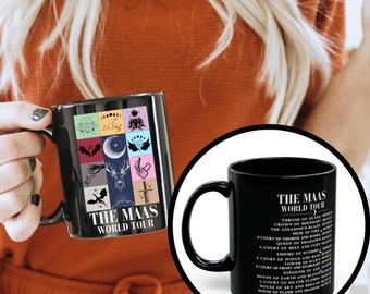 The Maas World Tour 11oz Black Mug Licensed SJm merch ACOTAR mug TOG cup Sarah J Maas merch gifts Book lover bookish gift