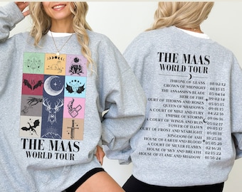 Sarah J. Maas World Tour Sweatshirt ACOTAR sweater Licensed TOG SJM merch Cassian & Nesta Bat Boys Rhysand Azriel Velaris Crescent City