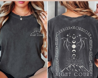 The Night Court Velaris Starlight ACOTAR Comfort Colors shirt LICENSED Sarah J. Maas SJM merch Bat Boys Rhysand Feyre, Cassian Nesta, Azriel