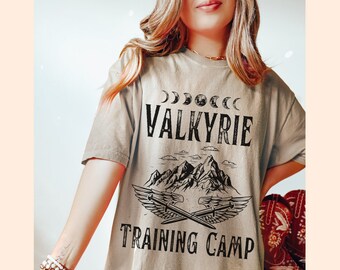Valkyrie in training shirt ACOTAR Comfort Colors Sarah J Maas Licensed SJM merch Nesta Archeron Lady Death, Cassian A Court of Silver Flames