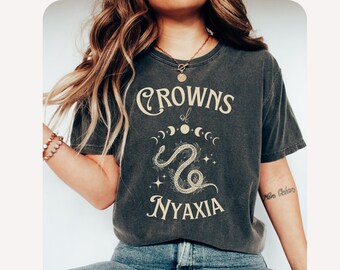 Crowns of Nyaxia The Serpent and The Wings of Night Comfort Colors® tee Carissa Broadbent Officially Licensed merch Nightborn Little Serpent