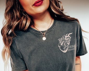 Fireheart To whatever end shirt Comfort Colors® tee Terrasen OFFICIALLY LICENSED Sarah J. Maas Sjm Tog Merch, Throne Of Glass Aelin Tshirt