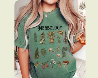 Herbology Comfort Colors shirt, Magic Wizard Plants tee, Witchcraft School tshirt, Botanical Herbology bookish book worm nerd gift
