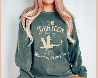 The Thirteen Sweatshirt Comfort Colors TOG sweater Officially Licensed Sarah J Maas SJM Throne of Glass merch Manon Blackbeak Abraxos shirt