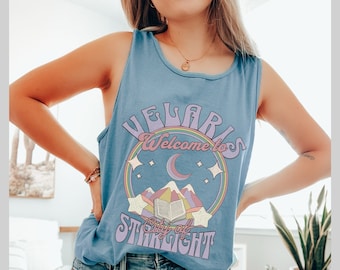 Velaris City of Starlight Tank Top Comfort Colors Licensed Maas tour SJM ACOTAR merch Night Court Shirt Rhysand Cassian Azriel Bat Boys tee