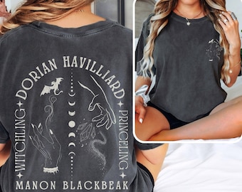 Manon Blackbeak Dorian Havilliard shirt Comfort Colors tee Throne of Glass LICENSED Sarah J. Maas merch TOG Sjm Tshirt Booktok The Thirteen