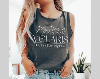 Velaris City of Starlight Tank Top Comfort Colors Licensed Maas tour SJM ACOTAR merch Night Court Shirt Rhysand Cassian Azriel Bat Boys Maas