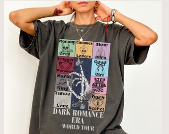 Dark Romance Era World Tour Bookish Comfort Colors tee, Morally Grey Enemies to lovers tee, Trigger Warnings SMUT Shirt, Spicy booktok merch