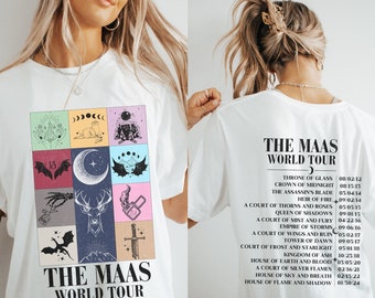 Sarah J. Maas World Tour shirt Throne of Glass tee Licensed SJM merch TOG shirt ACOTAR Rhysand Cassian merch Crescent City Apparel Maas Tour