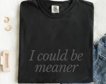 I Could Be Meaner shirt funny meme Comfort Colors tee sarcastic t-shirt sassy humorous gift for her sarcasm tshirt for women mothers day