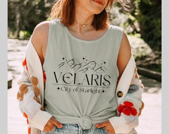 Velaris City of Starlight Tank Top Comfort Colors Licensed Maas tour SJM ACOTAR merch Night Court Shirt Rhysand Cassian Azriel Bat Boys Maas
