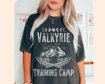 Valkyrie in training shirt ACOTAR Comfort Colors Sarah J Maas Licensed SJM merch Nesta Archeron Lady Death, Cassian A Court of Silver Flames
