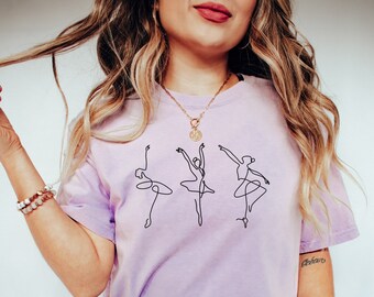 Ballerina shirt Comfort Colors® tee, Ballet tshirt, Dance Teacher Coach Dancer Mom shirt, Ballet Party gift, PliE Chasse Jete dancing