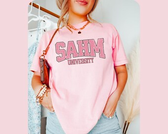 SAHM University Comfort Colors® shirt, Stay At Home Mom tshirt, Retro Vintage SAHM tshirt Gift For Stay At Home Mom Mothers day