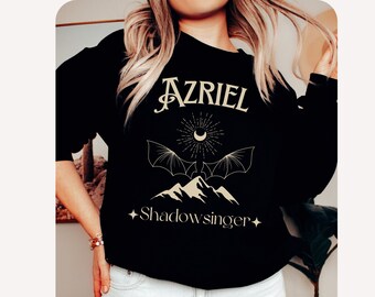 Azriel Shadowsinger acotar sweatshirt, OFFICIALLY licensed Sarah J. Maas SJM sweater Bat Boys Wings Fan club Smut spicy book reader gift