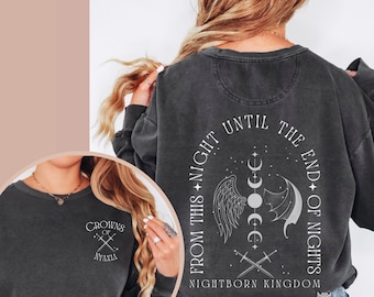 The Serpent and The Wings of Night Comfort Colors sweatshirt, Crowns of Nyaxia sweater, Carissa Broadbent Officially Licensed merch