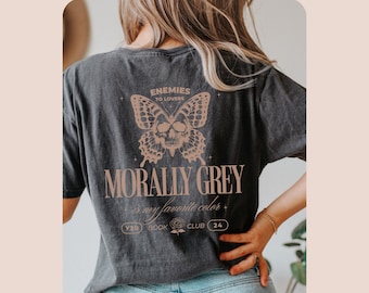 Morally Grey Book Club Comfort Colors® tee, Trendy Dark Romance Smutty reader shirt Smut Bookish Booktok Merch Reading Literature Fandom tee