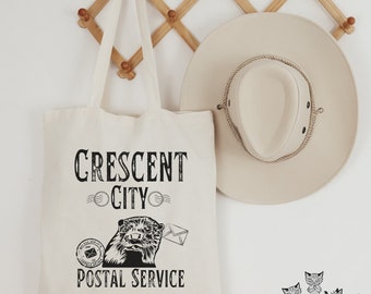 Crescent City Postal Service Cotton Canvas Tote Bag, OFFICIALLY LICENSED Sarah J. Maas SJM Merch, House of Earth and Blood gift Ruhn Danaan