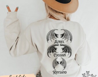 Bat Boys wings ACOTAR sweatshirt OFFICIALLY licensed Sarah J. Maas Sjm Merch Azriel Rhysand Cassian Illyrians Of Night Court Sweater Bookish