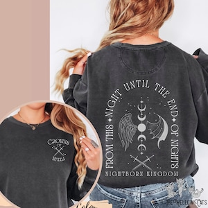 The Serpent and The Wings of Night Comfort Colors sweatshirt, Crowns of Nyaxia sweater, Carissa Broadbent Officially Licensed merch