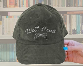 Well read hat hat Vintage Well read woman bookish Embroidery Cap booktok merch Book worm club lover hat reading gift idea for her reader