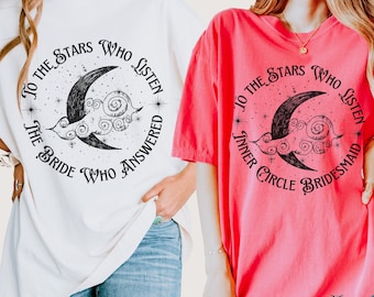 ACOTAR bachelorette shirt acotar bridesmaid High Lady of the night court Comfort Colors tshirt LICENSED SJM merchandise bridal shower tee