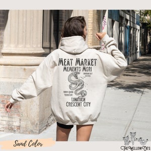 Crescent City hoodie, Meat market, Bryce Quinlan Starborn sweatshirt, Sarah J. Maas SJM merch, Lunathion Hunt Athalar, Ruhn Danaan HOSAB
