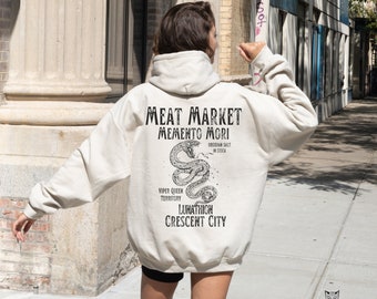 Crescent City hoodie, Meat market, Bryce Quinlan Starborn sweatshirt, Sarah J. Maas SJM merch, Lunathion Hunt Athalar, Ruhn Danaan HOSAB