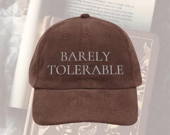 Barely tolerable hat Vintage bookish Embroidery Cap Pride & Prejudice Jane Austen merch bibliophile book club lover reading gift for her