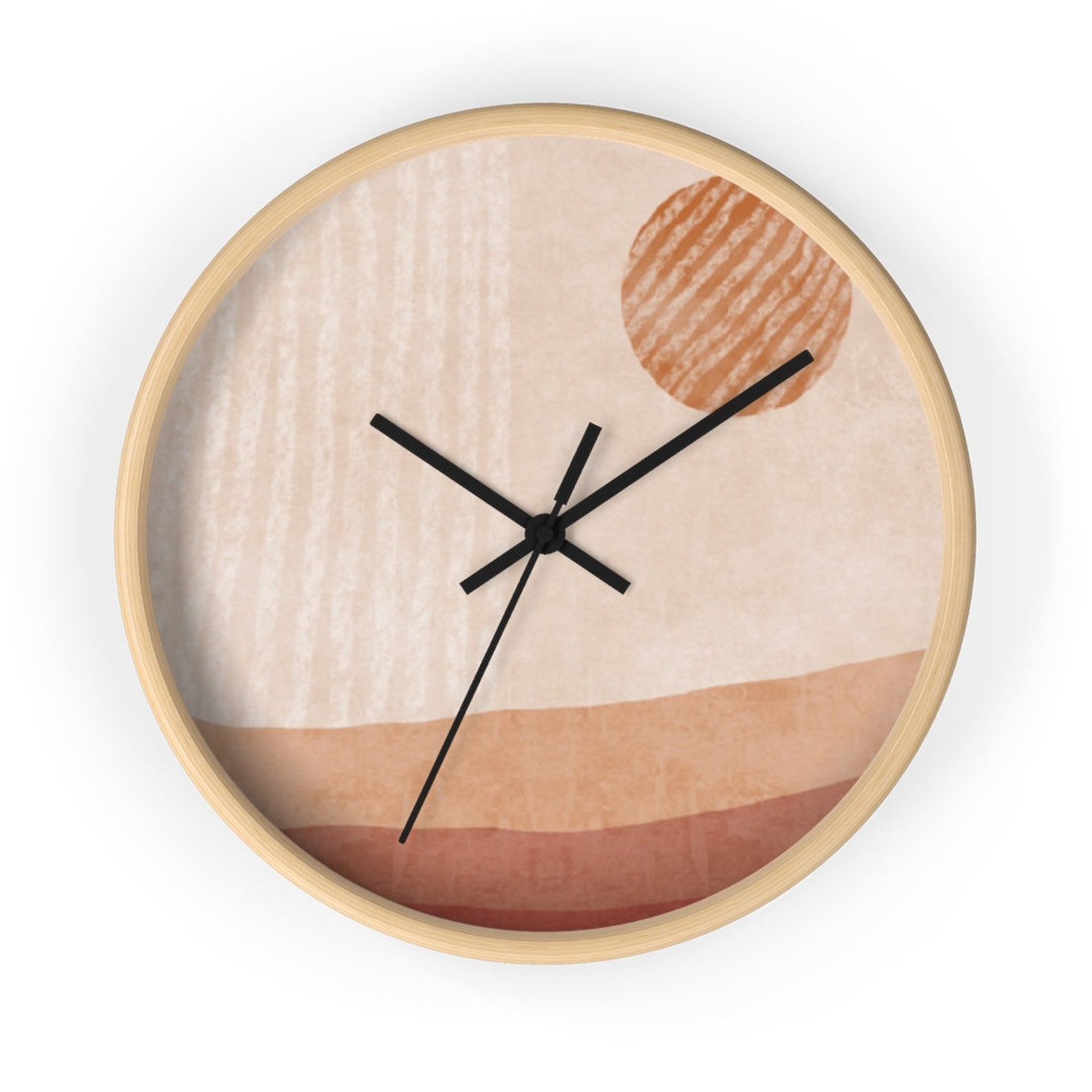 Boho Wall Clock Bohemian Wall Clock Retro Sunset Boho Summer Etsy