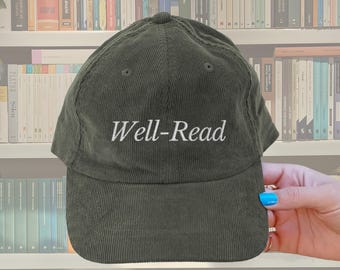 Well read hat hat Vintage Well read woman bookish Embroidery Cap booktok merch Book worm club lover hat reading gift idea for her reader