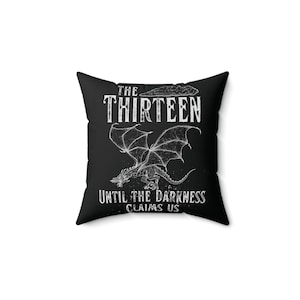 Throne of Glass throw Pillow Sarah J Mass home decor Manon Blackbeak and Abraxos The Thirteen LICENSED SJM merch, TOG gift idea for her
