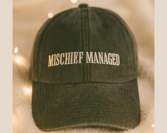 Mischief Managed Vintage Hat The Marauders Embroidered cap Moony Wizard Wizarding World Fan gift Bookish book lover hat booktok merch