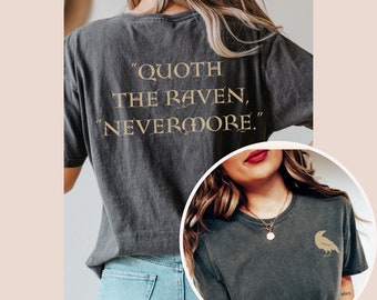 Edgar Allan Poe shirt, Raven Comfort Colors® tee, Edgar Allan Poe Dark Academia tshirt, Booktok bookish goth merch, Classic literature gift