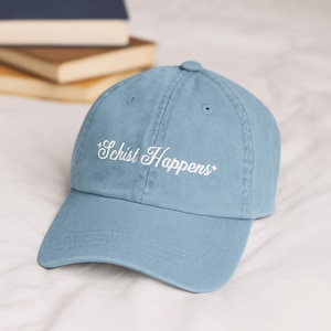 Schiefer Happens Geologen Denim Hut Lustige Geologie Liebhaber Geschenk Rockhound Trucker Cap Mineraliensammler Bestickter Hut Naturfelsen Fan Cap