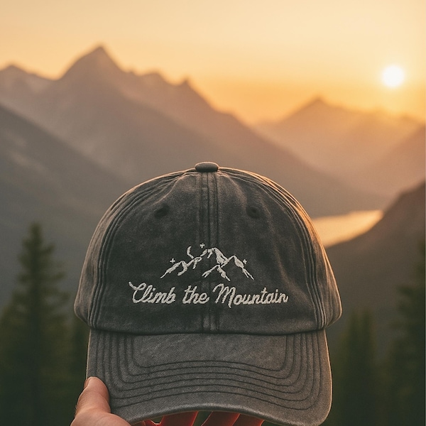 Climb the mountain bookish hat Valkyrie Vintage Embroidery Cap book lover romantasy gift Bookish dad hat