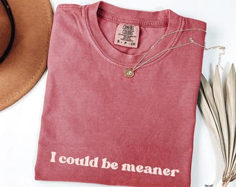 I Could Be Meaner shirt funny meme Comfort Colors tee sarcastic t-shirt sassy humorous gift for her sarcasm tshirt for women mothers day