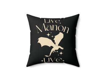 Throne of Glass throw Pillow Sarah J Mass home decor Manon Blackbeak and Abraxos The Thirteen LICENSED SJM merch, TOG gift idea for her