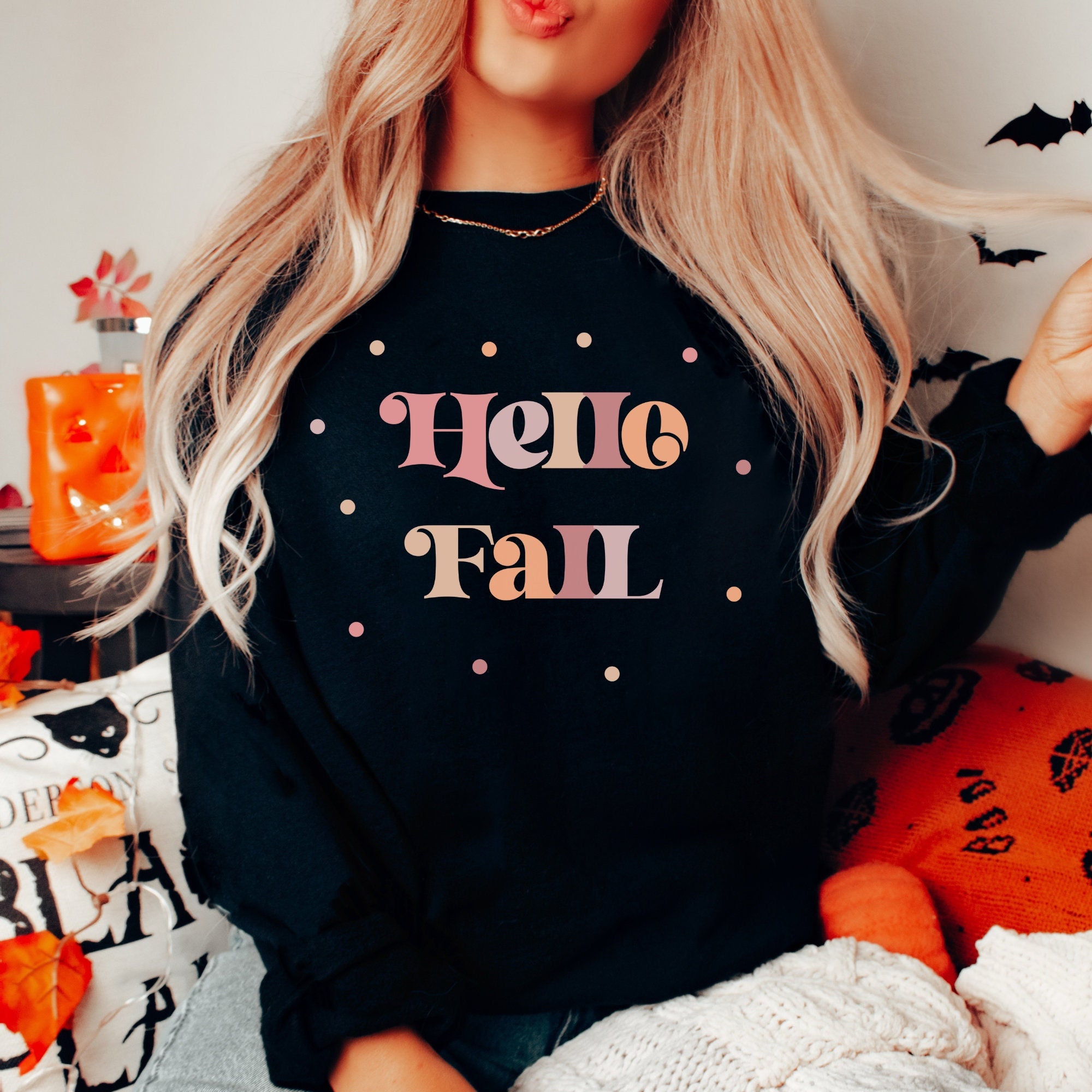 Retro Fall Graphic Sweatshirt Women 