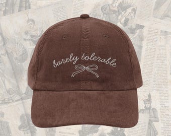 Barely tolerable hat Vintage bookish Embroidery Cap Pride & Prejudice Jane Austen merch bibliophile book club lover reading gift for her