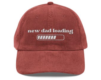 Nouveau papa chargeant un chapeau en velours côtelé, cadeau drôle de fête des pères pour papa, bonnet de douche pour bébé, chapeau pour futur papa, chapeau de grossesse brodé papa pour la première fois