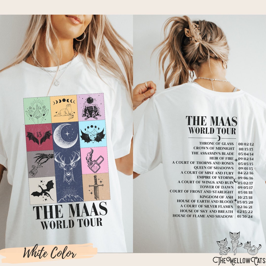 Sarah J. Maas World Tour Shirt Throne of Glass Tee Licensed SJM Merch ...