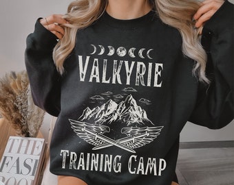 Valkyrie in training sweatshirt, ACOTAR sweater, Sarah J Maas Licensed SJM merch Nesta Archeron Lady Death, Cassian A Court of Silver Flames