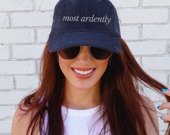 Most ardently hat Vintage bookish Embroidery Cap Pride and Prejudice Jane Austen merch bibliophile book club lover reading gift for her