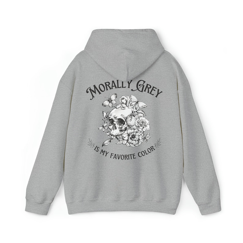 Moreel grijs is mijn favoriete kleur Hoodie Dark Academia kleding lezen sweatshirt Booktok Bookish trui Book Lover cadeau Smut Spicy Smutty afbeelding 7