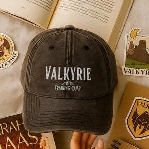 Valkyrie In Training ACOTAR hat Nesta Archeron Lady Death Vintage Embroidery Cap SJM LICENSED Merch Sarah J Maas gifts Bookish dad hat