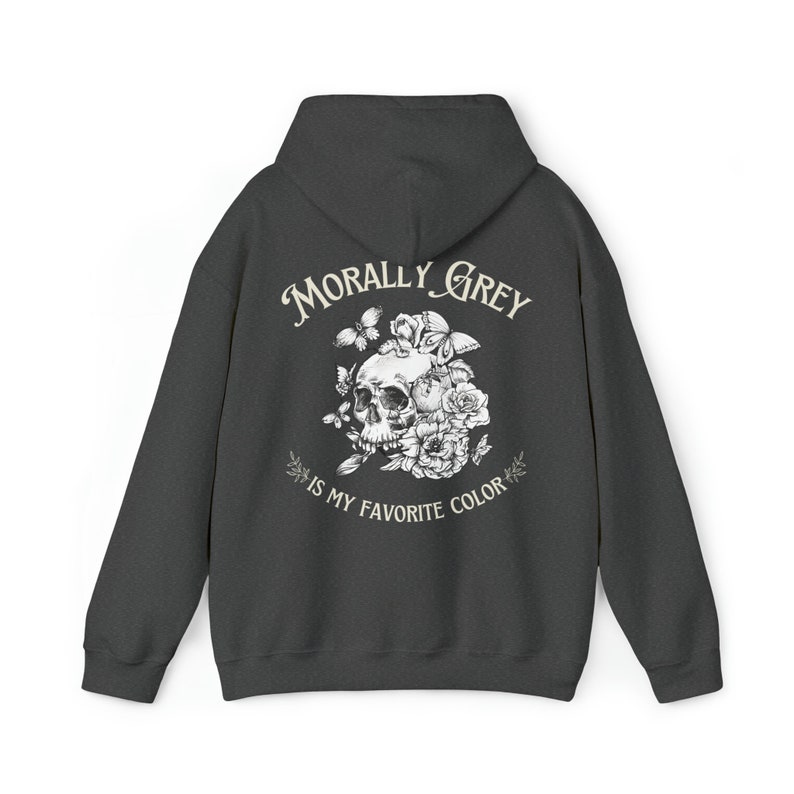 Moreel grijs is mijn favoriete kleur Hoodie Dark Academia kleding lezen sweatshirt Booktok Bookish trui Book Lover cadeau Smut Spicy Smutty afbeelding 6