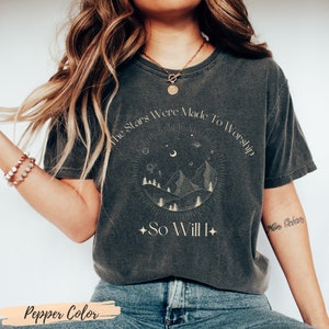 If The Stars Were Made To Worship So Will I Comfort Colors shirt, Trendy Christian tee, Christian Apparel aesthetic christian vsco bible