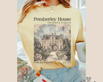 Pemberley est 1813 Pride and Prejudice tee Jane Austen merch Comfort Colors shirt most ardently Fitzwilliam Darcy Classic Literature Apparel
